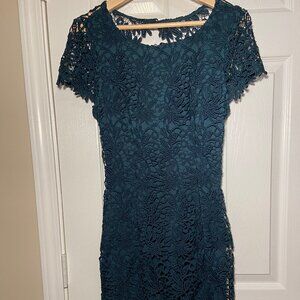 Lulus Dark Green Lace Backless Dress